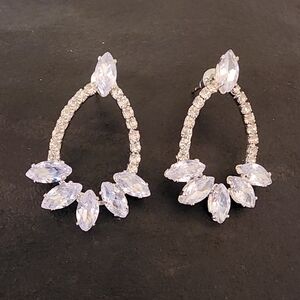 Silver color earrings with stones (new)